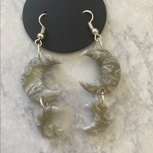 Clay Moon Dangle Earrings
